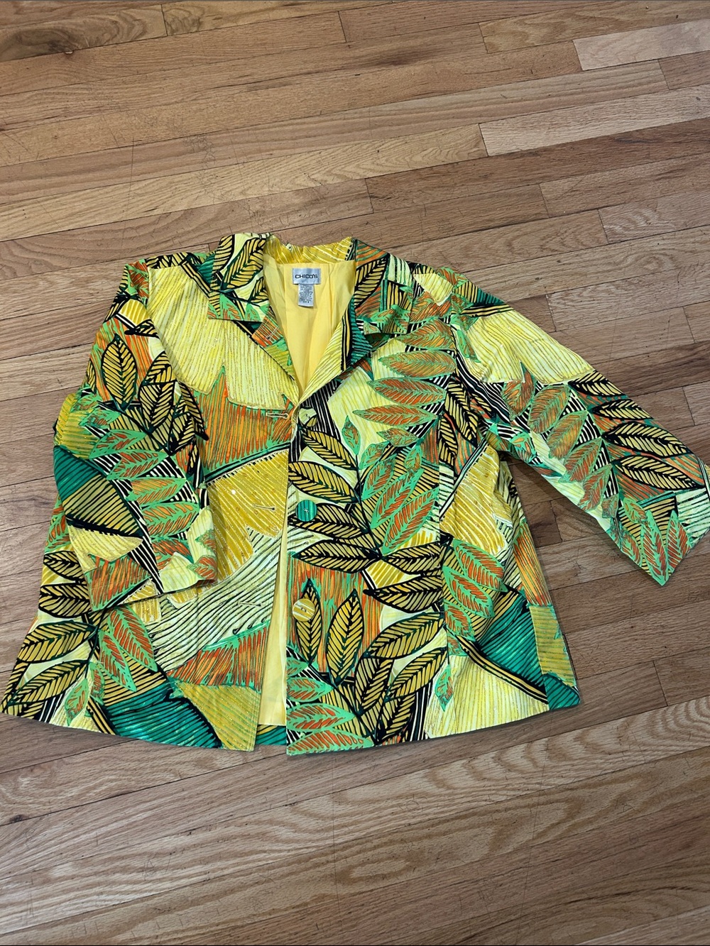 Vintage Tropical Cotton Jacket with Sequins